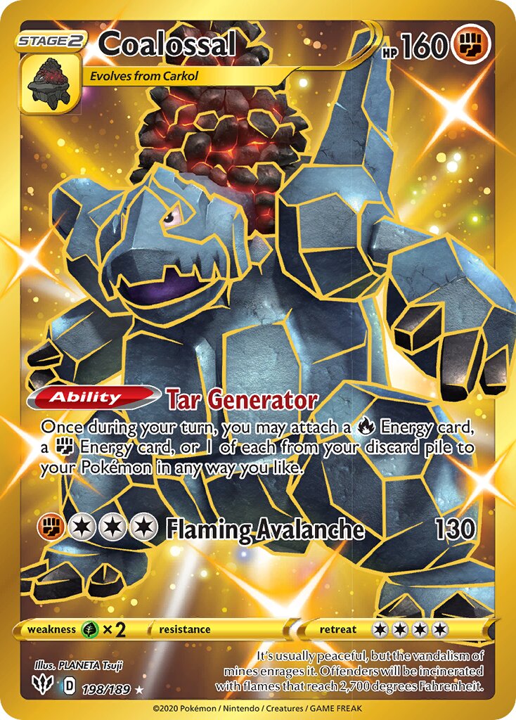 Coalossal 198/189 — Darkness Ablaze (English Pokémon TCG card)