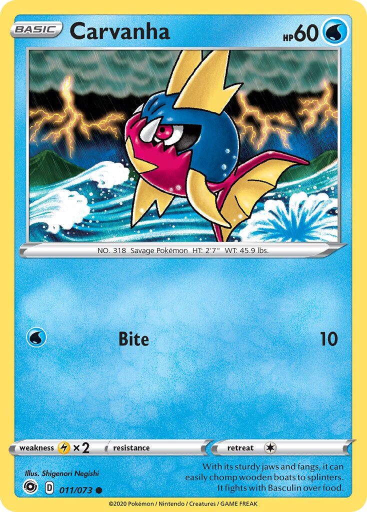Carvanha 011/73 — Champion's Path (English Pokémon TCG card)