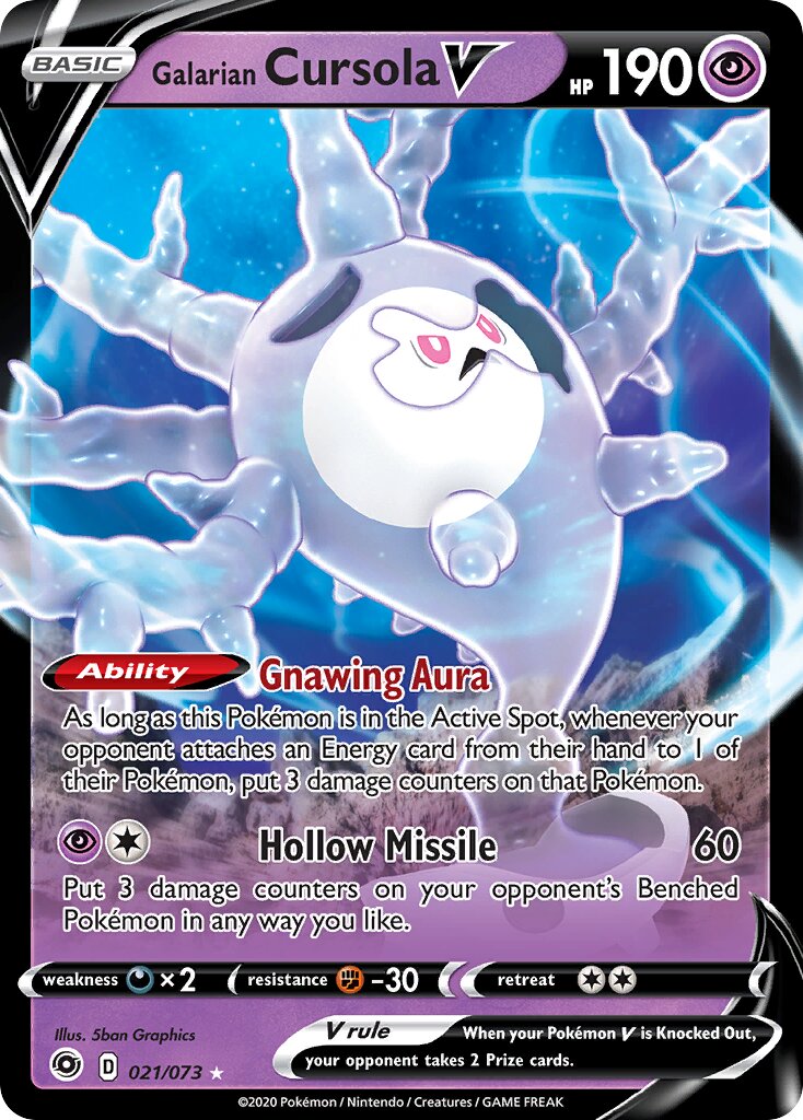 Galarian Cursola V 021/73 — Champion's Path (English Pokémon TCG card)
