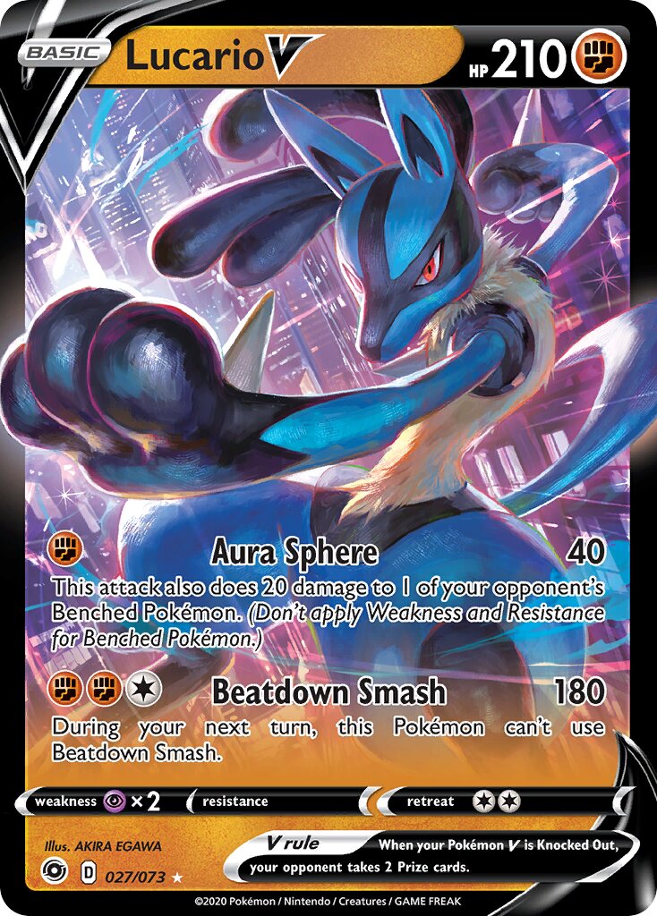 Lucario V 027/73 — Champion's Path (English Pokémon TCG card)