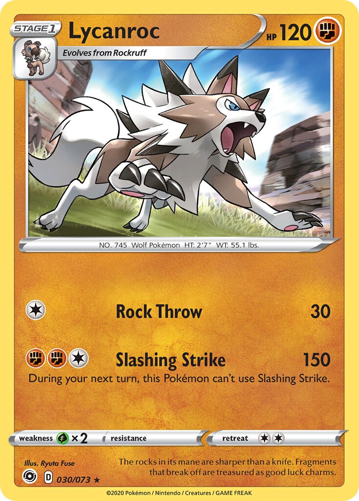 Lycanroc 030/73 — Champion's Path (English Pokémon TCG card)
