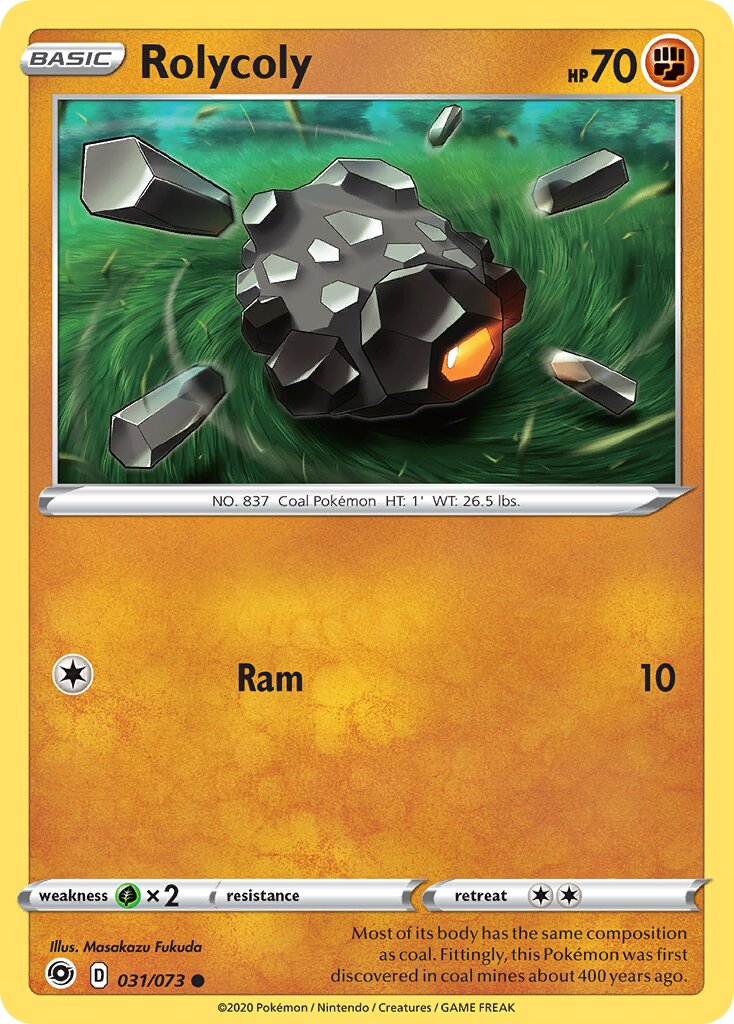 Rolycoly 031/73 — Champion's Path (English Pokémon TCG card)