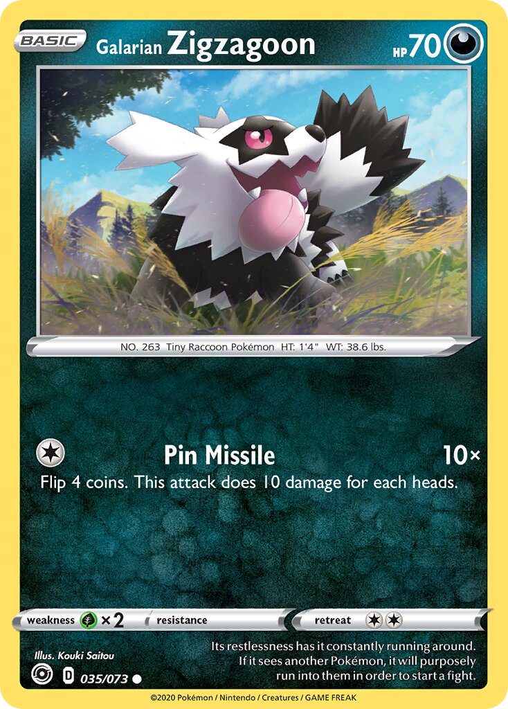 Galarian Zigzagoon 035/73 — Champion's Path (English Pokémon TCG card)