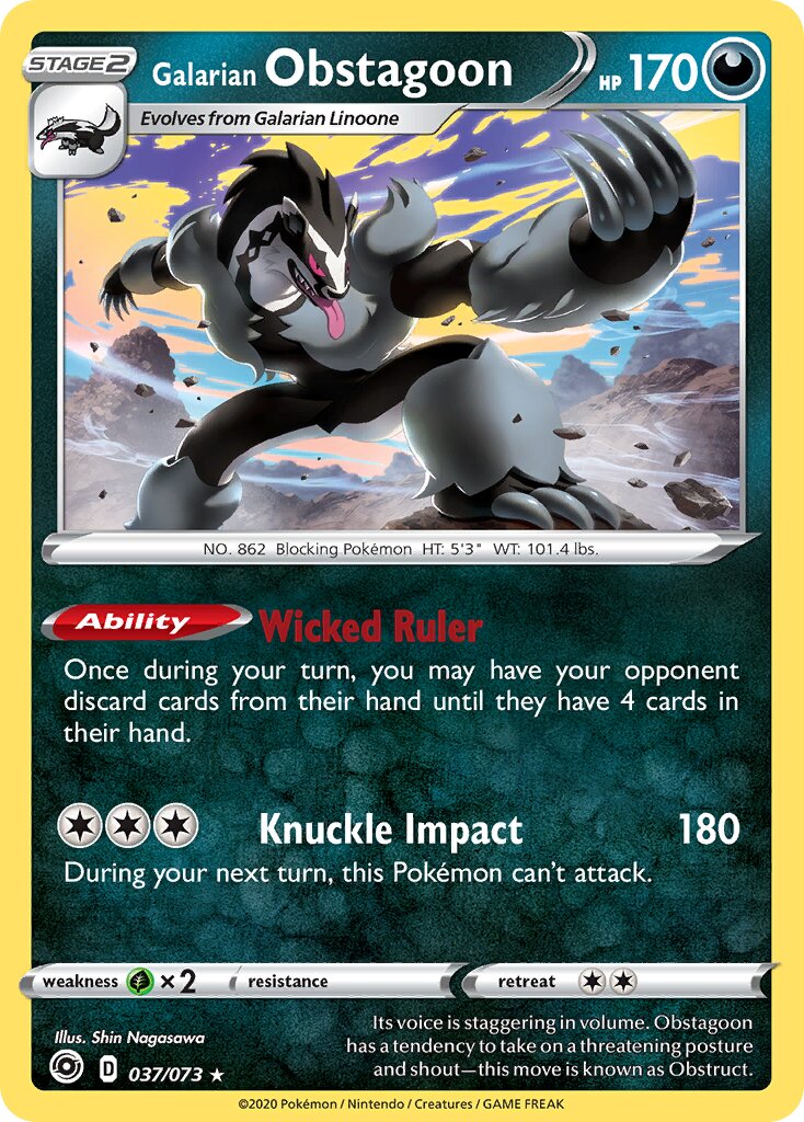 Galarian Obstagoon 037/73 — Champion's Path (English Pokémon TCG card)