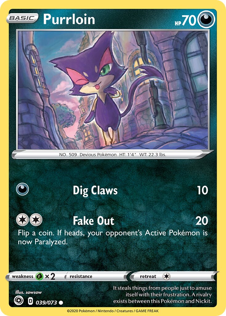Purrloin 039/73 — Champion's Path (English Pokémon TCG card)