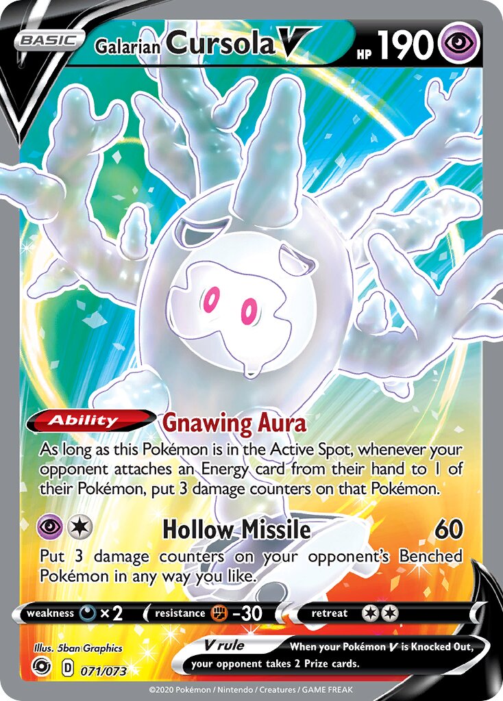 Galarian Cursola V 071/73 — Champion's Path (English Pokémon TCG card)