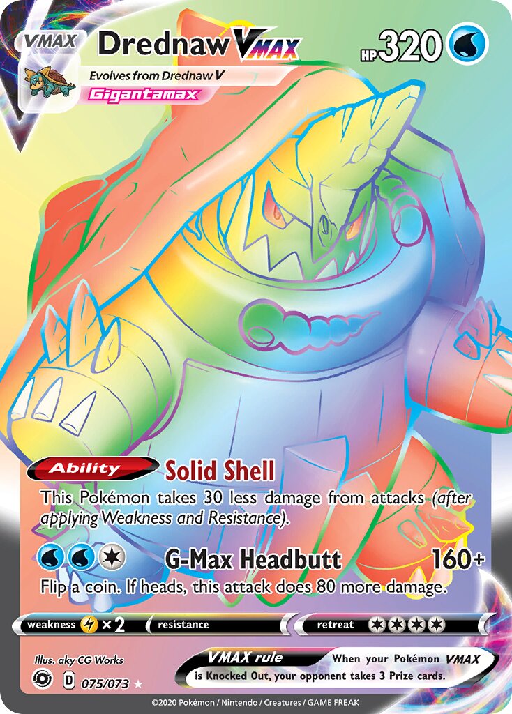 Drednaw VMAX 075/73 — Champion's Path (English Pokémon TCG card)