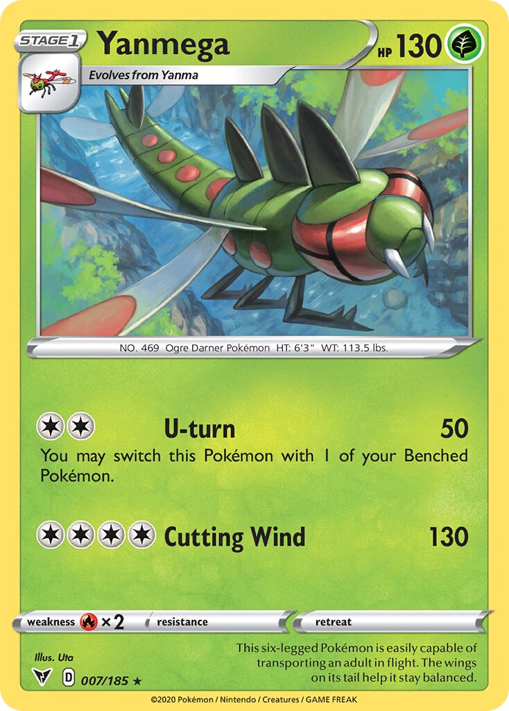 Yanmega 007/185 — Vivid Voltage (English Pokémon TCG card)