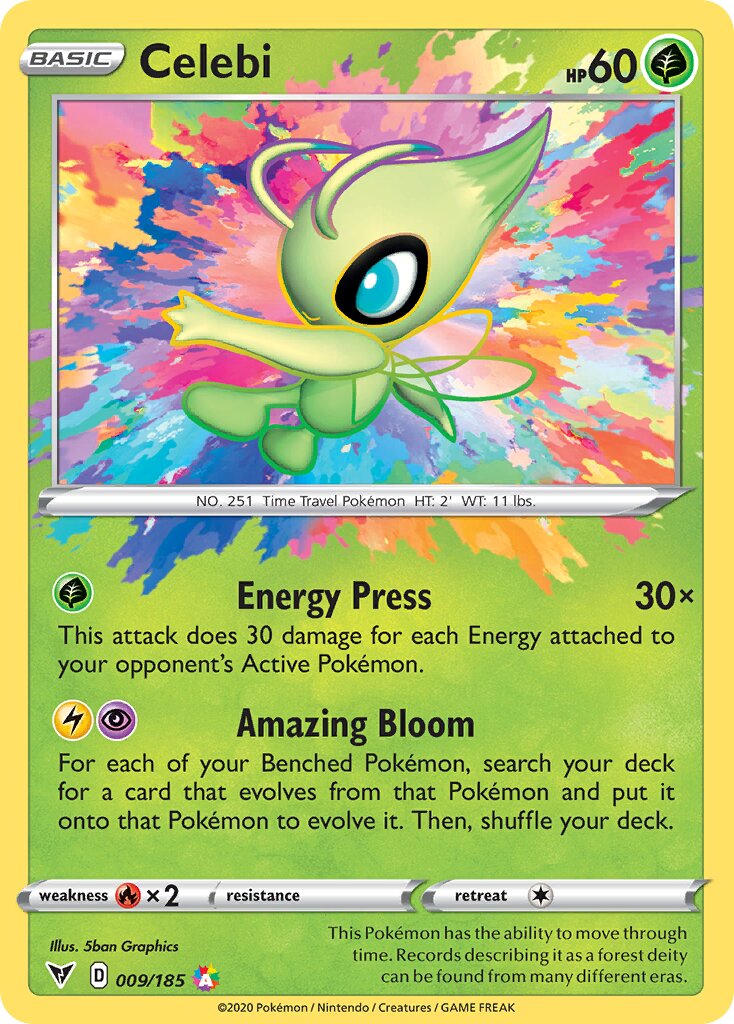 Celebi 009/185 — Vivid Voltage (English Pokémon TCG card)