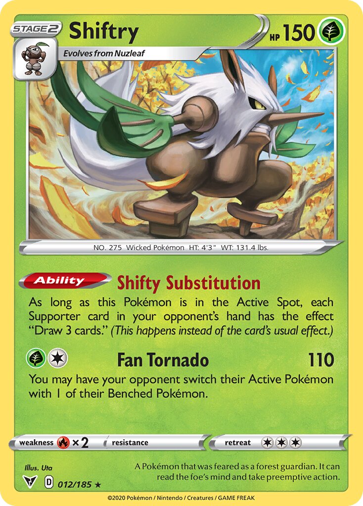 Shiftry 012/185 — Vivid Voltage (English Pokémon TCG card)