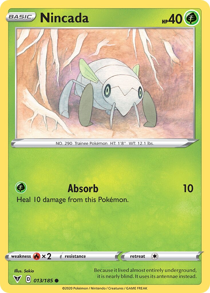 Nincada 013/185 — Vivid Voltage (English Pokémon TCG card)