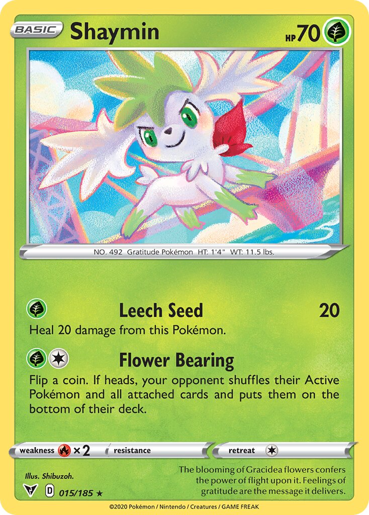 Shaymin 015/185 — Vivid Voltage (English Pokémon TCG card)