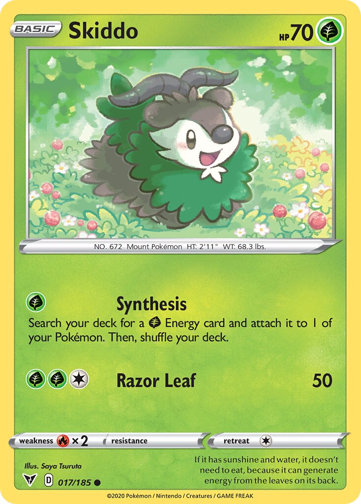 Skiddo 017/185 — Vivid Voltage (English Pokémon TCG card)