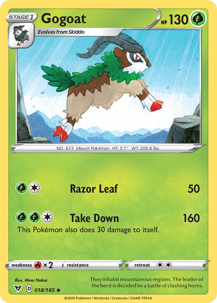 Gogoat 018/185 — Vivid Voltage (English Pokémon TCG card)