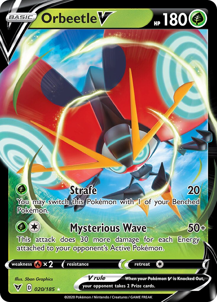 Orbeetle V 020/185 — Vivid Voltage (English Pokémon TCG card)