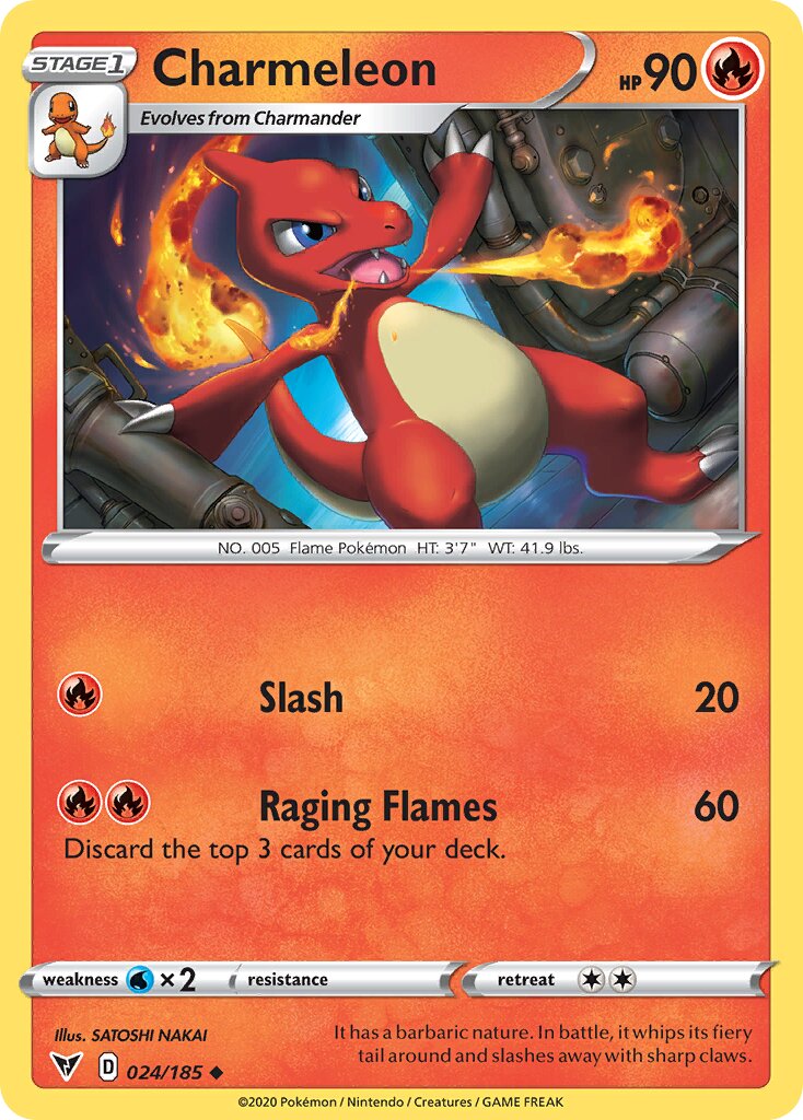 Charmeleon 024/185 — Vivid Voltage (English Pokémon TCG card)