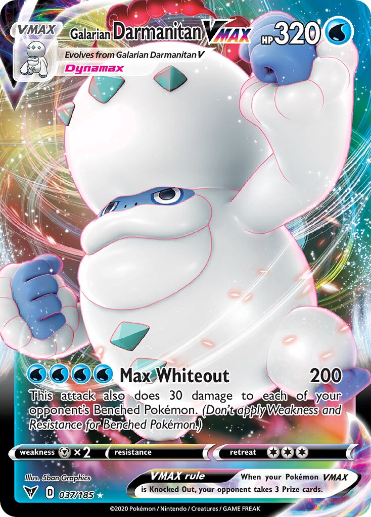 Galarian Darmanitan VMAX 037/185 — Vivid Voltage (English Pokémon TCG card)