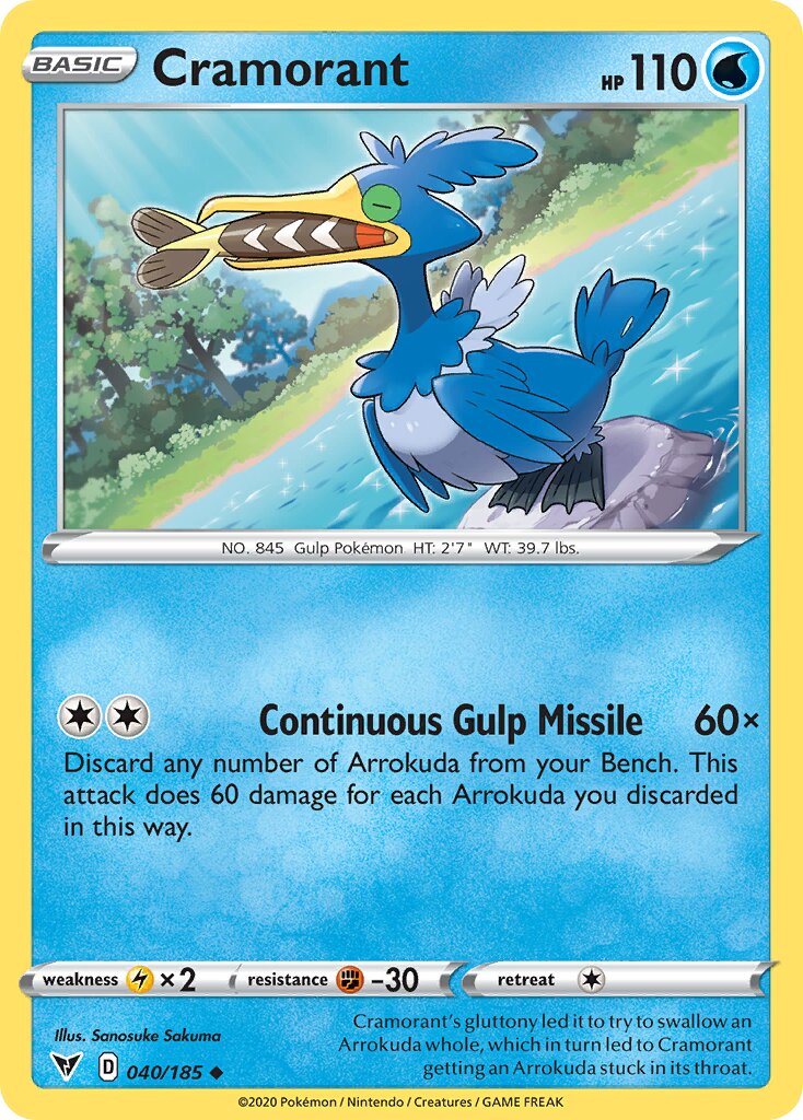 Cramorant 040/185 — Vivid Voltage (English Pokémon TCG card)