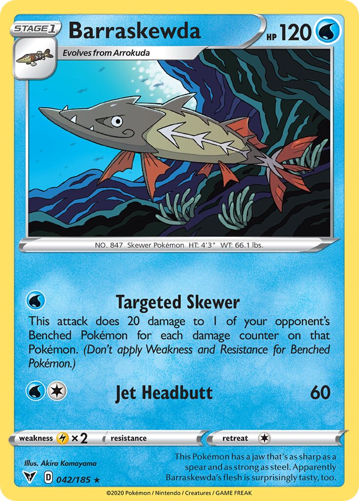 Barraskewda 042/185 — Vivid Voltage (English Pokémon TCG card)