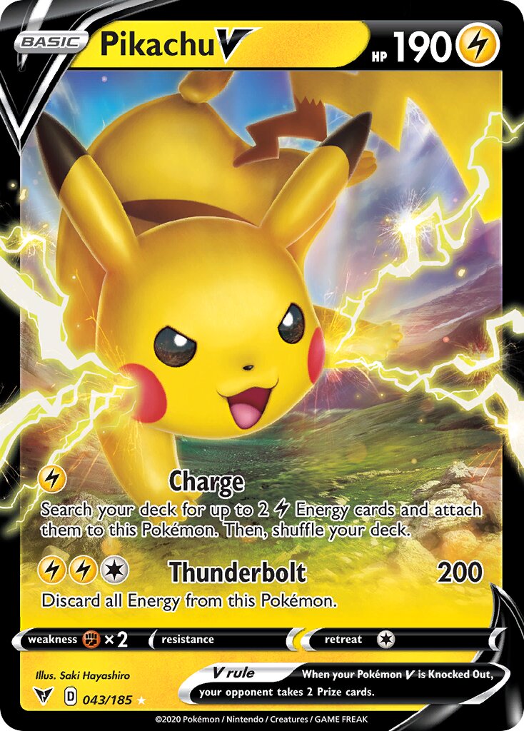 Pikachu V 043/185 — Vivid Voltage (English Pokémon TCG card)