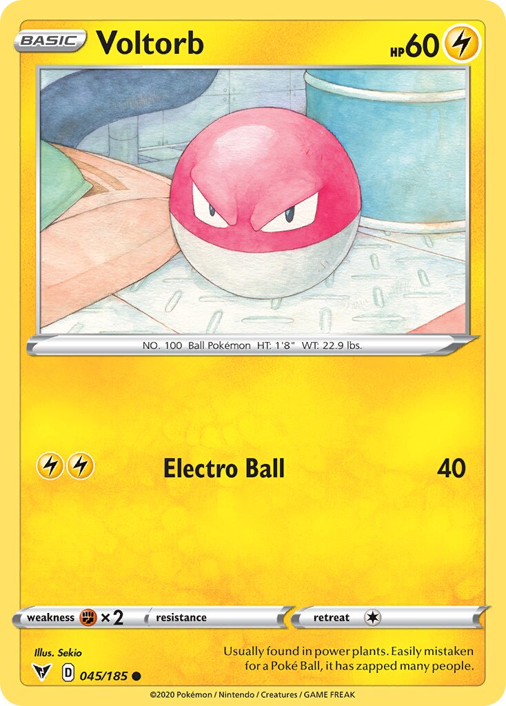 Voltorb 045/185 — Vivid Voltage (English Pokémon TCG card)
