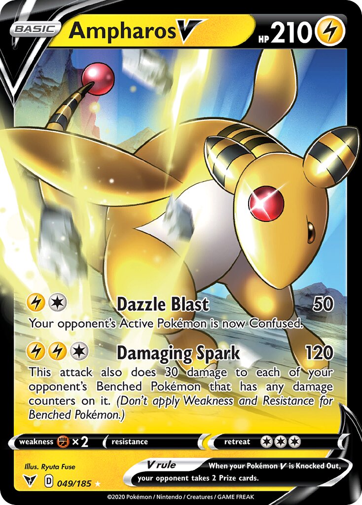 Ampharos V 049/185 — Vivid Voltage (English Pokémon TCG card)
