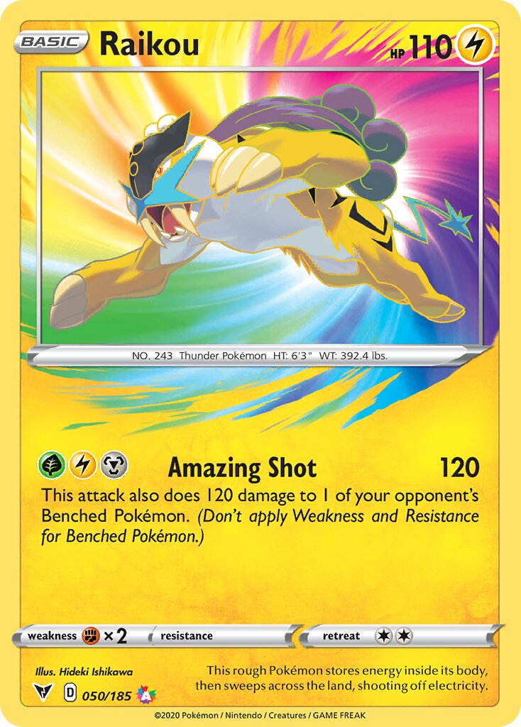 Raikou 050/185 — Vivid Voltage (English Pokémon TCG card)