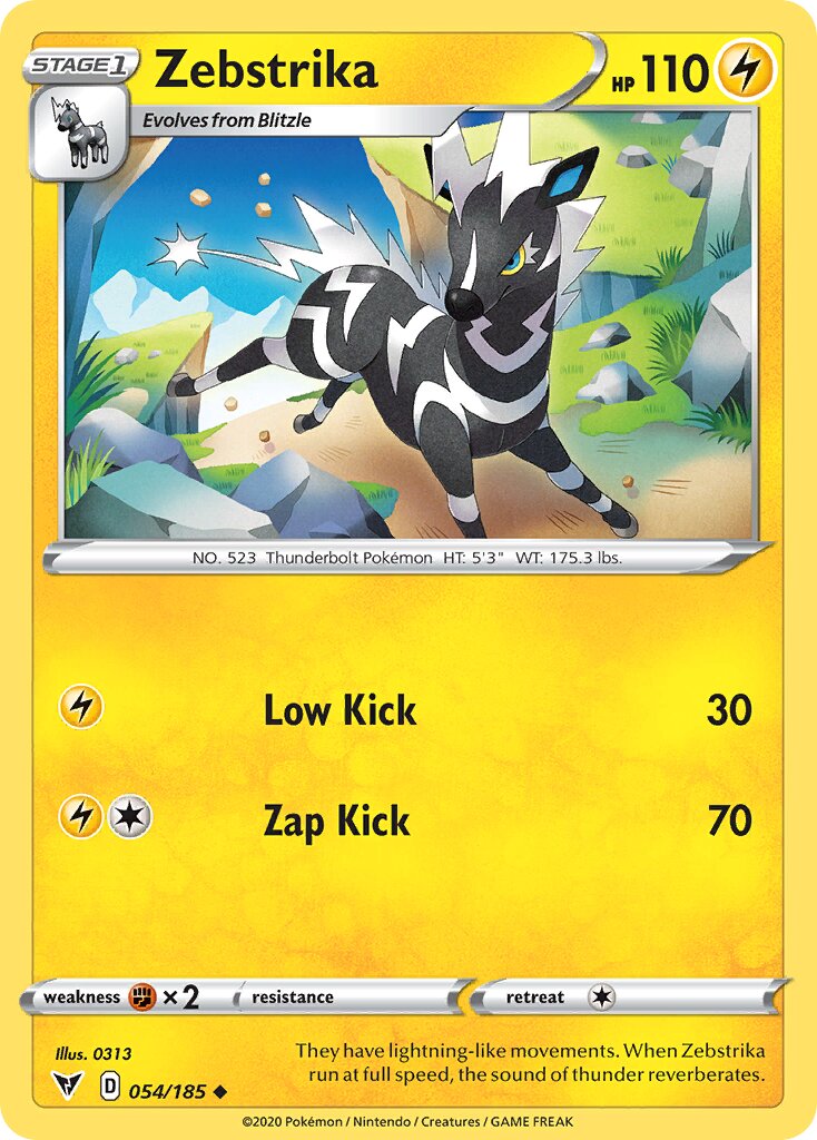 Zebstrika 054/185 — Vivid Voltage (English Pokémon TCG card)