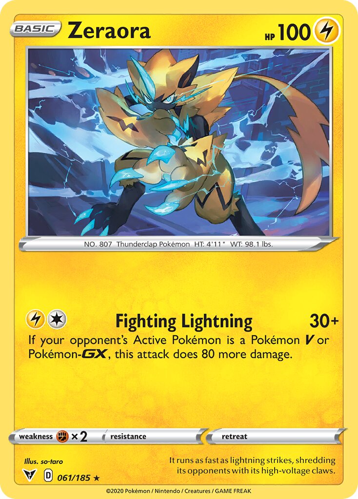 Zeraora 061/185 — Vivid Voltage (English Pokémon TCG card)