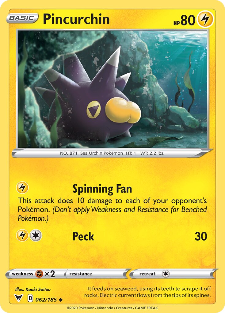 Pincurchin 062/185 — Vivid Voltage (English Pokémon TCG card)