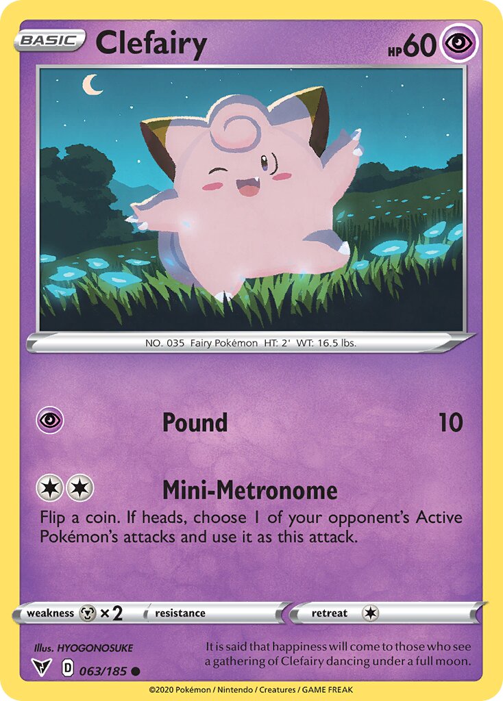 Clefairy 063/185 — Vivid Voltage (English Pokémon TCG card)