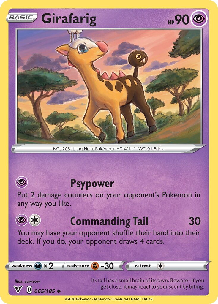 Girafarig 065/185 — Vivid Voltage (English Pokémon TCG card)
