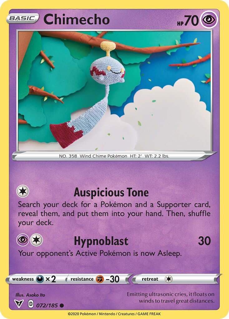 Chimecho 072/185 — Vivid Voltage (English Pokémon TCG card)