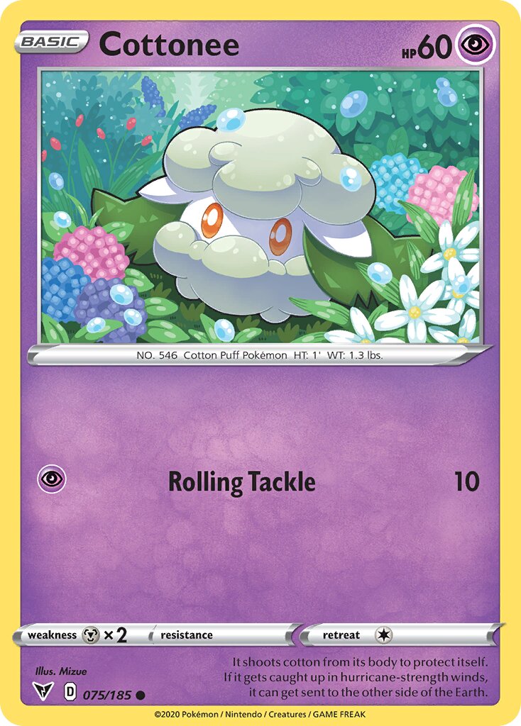 Cottonee 075/185 — Vivid Voltage (English Pokémon TCG card)