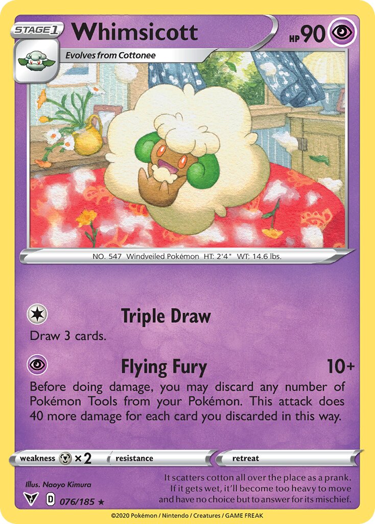 Whimsicott 076/185 — Vivid Voltage (English Pokémon TCG card)