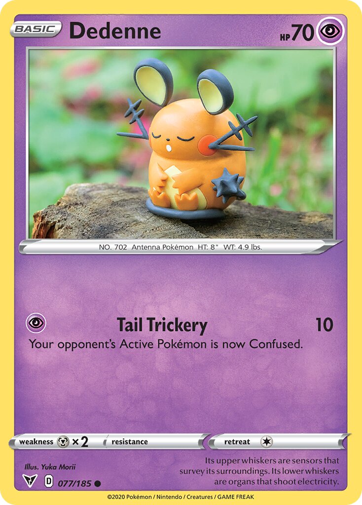 Dedenne 077/185 — Vivid Voltage (English Pokémon TCG card)