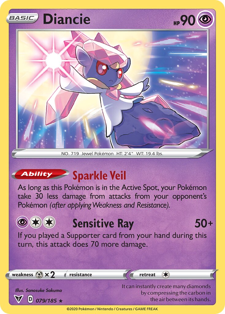 Diancie 079/185 — Vivid Voltage (English Pokémon TCG card)