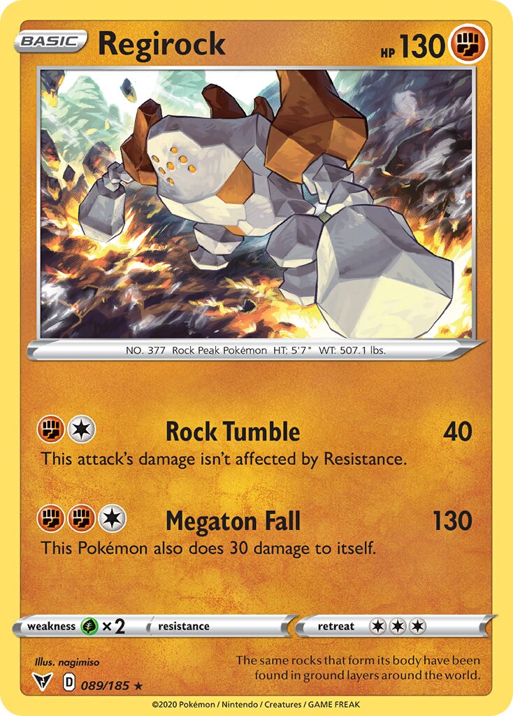 Regirock 089/185 — Vivid Voltage (English Pokémon TCG card)