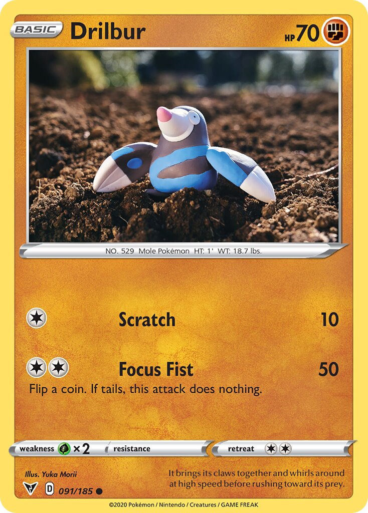 Drilbur 091/185 — Vivid Voltage (English Pokémon TCG card)