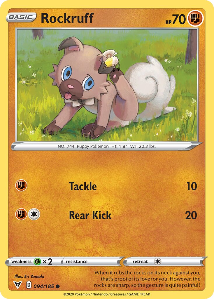 Rockruff 094/185 — Vivid Voltage (English Pokémon TCG card)