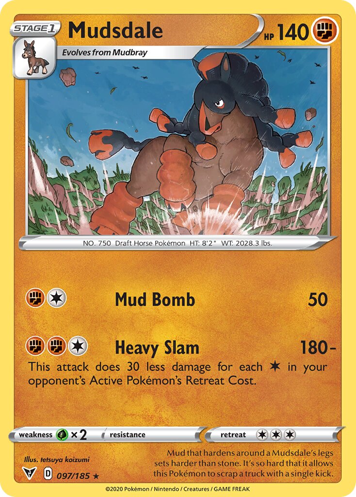 Mudsdale 097/185 — Vivid Voltage (English Pokémon TCG card)