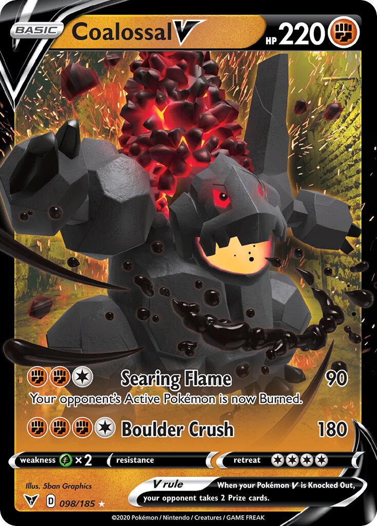 Coalossal V 098/185 — Vivid Voltage (English Pokémon TCG card)