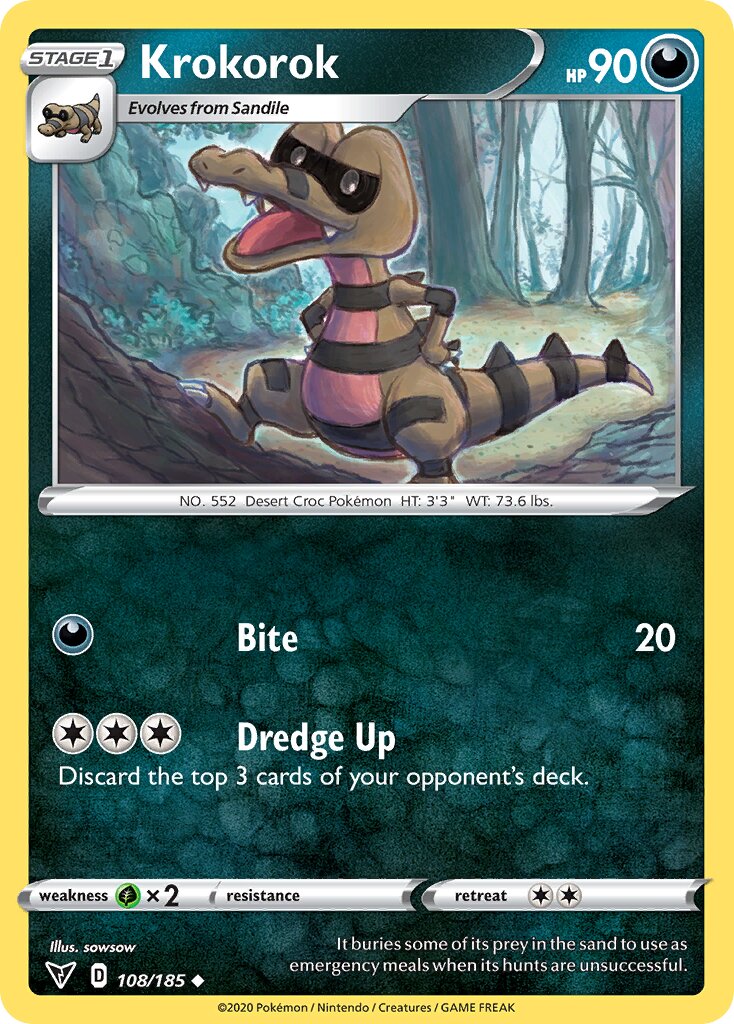 Krokorok 108/185 — Vivid Voltage (English Pokémon TCG card)