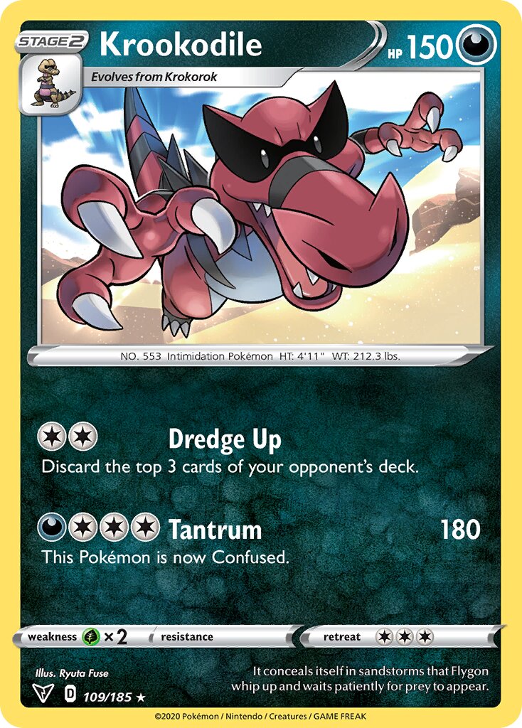 Krookodile 109/185 — Vivid Voltage (English Pokémon TCG card)