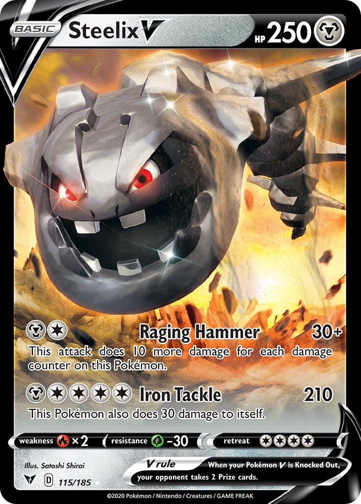 Steelix V 115/185 — Vivid Voltage (English Pokémon TCG card)