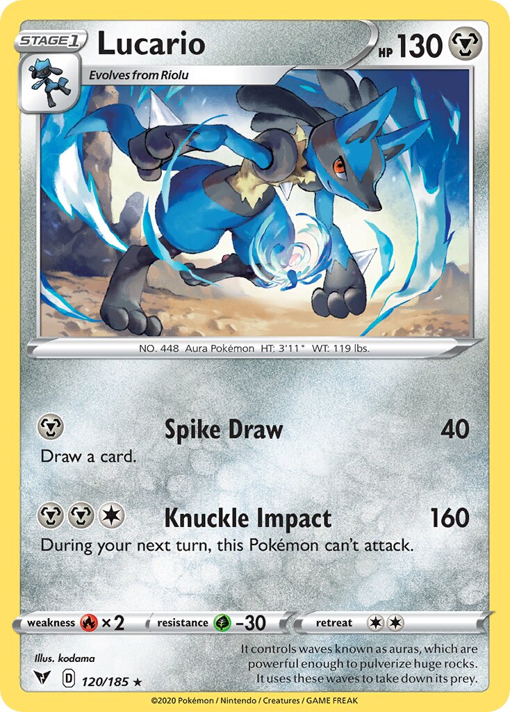 Lucario 120/185 — Vivid Voltage (English Pokémon TCG card)