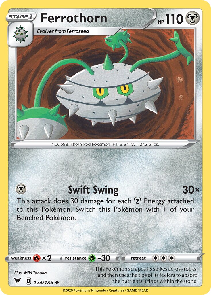 Ferrothorn 124/185 — Vivid Voltage (English Pokémon TCG card)