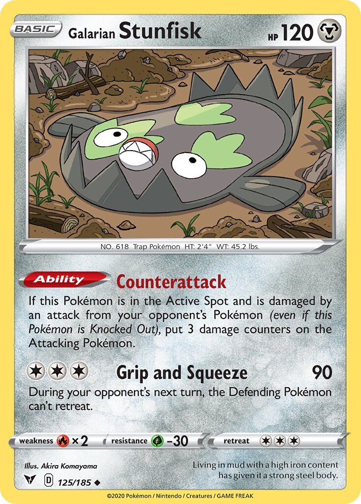Galarian Stunfisk 125/185 — Vivid Voltage (English Pokémon TCG card)