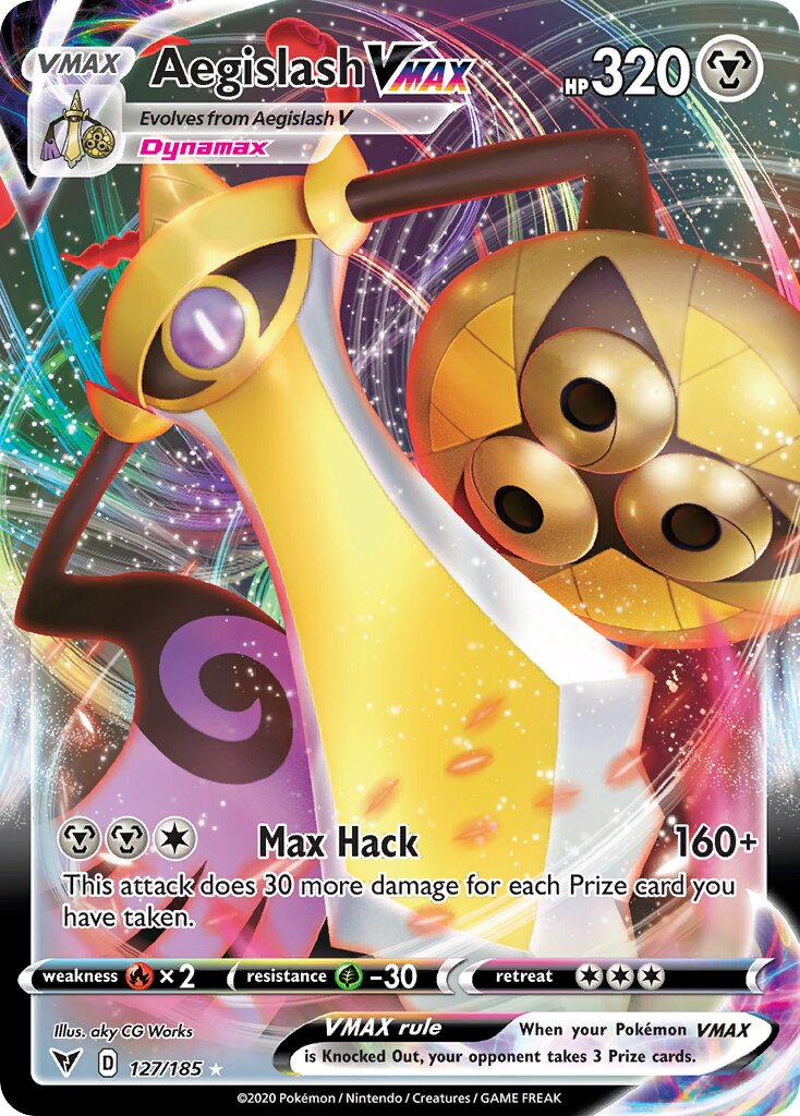 Aegislash VMAX 127/185 — Vivid Voltage (English Pokémon TCG card)