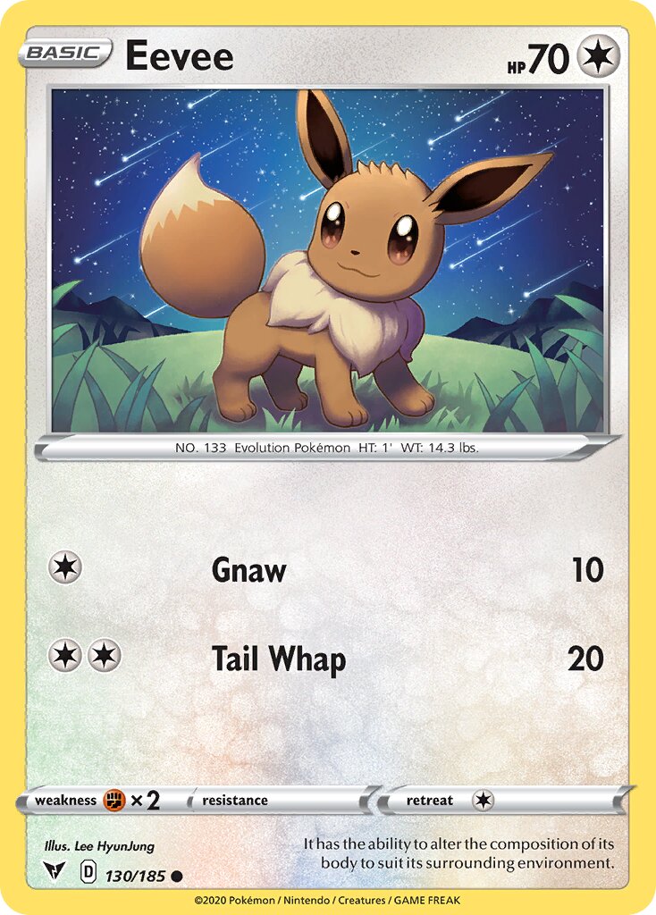 Eevee 130/185 — Vivid Voltage (English Pokémon TCG card)